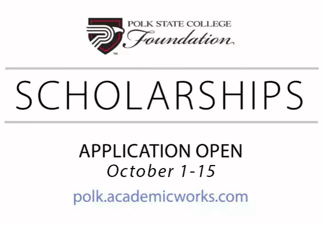foundation-scholarsip-october26 Polk State College Foundation scholarship applications are open now from October 15,2026.